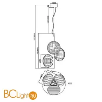 Подвесной светильник Maytoni Reels MOD268PL-03B - Фото 5