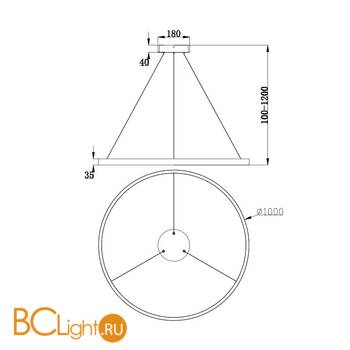 Подвесной светильник Maytoni Rim MOD058PL-L54W4K - Схема