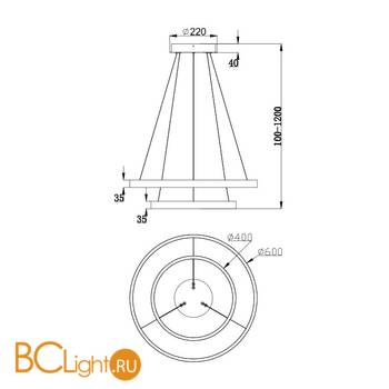 Подвесной светильник Maytoni Rim MOD058PL-L55W4K - Схема