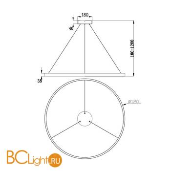 Подвесной светильник Maytoni Rim MOD058PL-L65BS4K - Схема