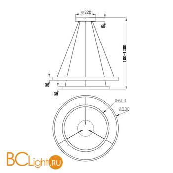 Подвесной светильник Maytoni Rim MOD058PL-L74BS4K - Схема