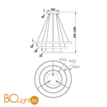 Подвесной светильник Maytoni Rim MOD058PL-L100BS4K - Схема