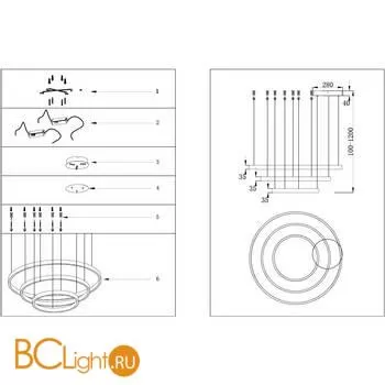 Крепление для подвесных светильников Maytoni Rim MOD058A-03BS - Фото 3
