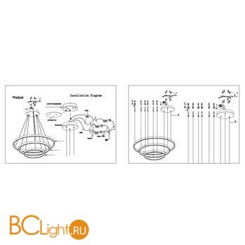 Крепление для подвесных светильников Maytoni Rim MOD058A-02B - Схема