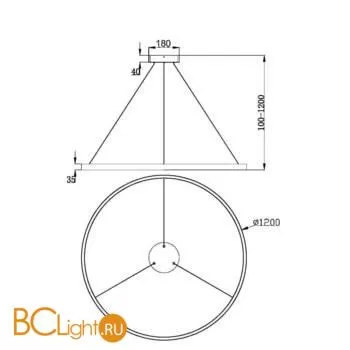 Подвесной светильник Maytoni Rim MOD058PL-L65BS3K - Фото 0
