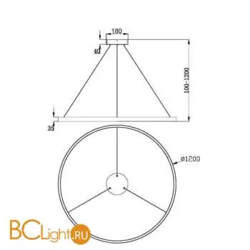 Подвесной светильник Maytoni Rim MOD058PL-L65BSK - Фото 4