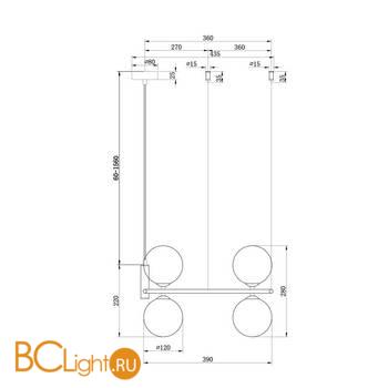 Подвесная люстра Maytoni Ring MOD013PL-04W - Схема