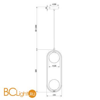 Подвесной светильник Maytoni Ring MOD013PL-02B - Схема