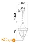 Уличный подвесной светильник Maytoni Rivoli O027PL-01B - Схема