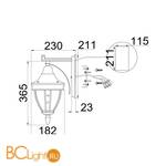 Уличный настенный светильник Maytoni Rivoli O027WL-01B - Схема