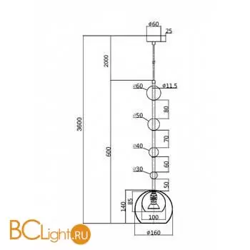 Подвесной светильник Maytoni Ros MOD227PL-01BS - Фото 10