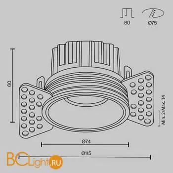 Встраиваемый светильник Maytoni Round DL058-12W4K-TRS-W - Фото 7