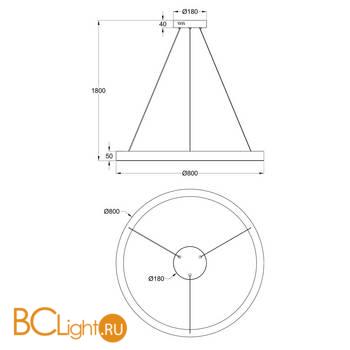 Подвесной светильник Maytoni Saturno MOD415PL-L60BS4K - Схема