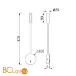 Настенный светильник (бра) Maytoni Stem 3000К 3Вт IP 20 C035WL-L3CH3K - Схема