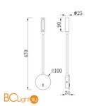Настенный светильник (бра) Maytoni Stem 3000К 3Вт IP 20 C035WL-L3MG3K - Схема