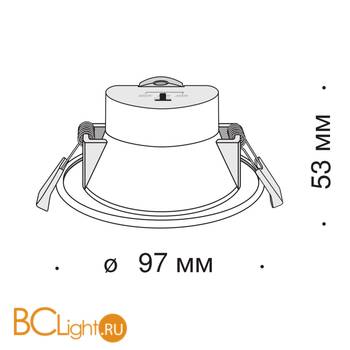 Встраиваемый светильник Maytoni Stockton 3000-6000K 1x7Вт 110° IP 44 DL015-6-L7W - Схема