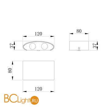 Уличный настенный светильник Maytoni Strato O417WL-L4B3K - Схема