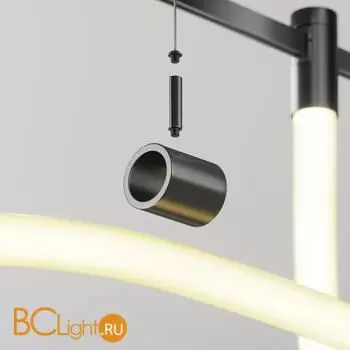 Потолочный коннектор с тросовым подвесом Tau в шинопровод Flarity черный TRA154CSW-1B - Фото 2