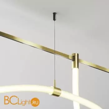 Потолочный коннектор с тросовым подвесом Tau в шинопровод Flarity латунь TRA154CSW-1BS - Фото 0