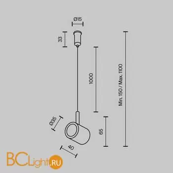 Потолочный коннектор с тросовым подвесом Tau в шинопровод Flarity латунь TRA154CSW-1BS - Фото 3
