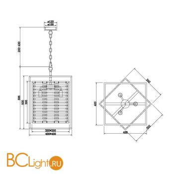 Подвесной светильник Maytoni Tening MOD060PL-04CH - Схема