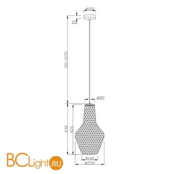 Подвесной светильник Maytoni Tommy P054PL-01B - Схема