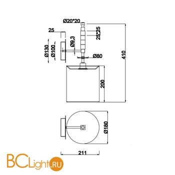 Бра Maytoni Torony MOD066WL-01CH - Схема