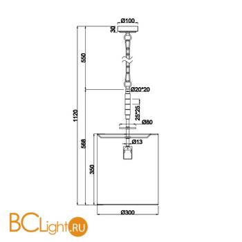 Подвесной светильник Maytoni Torony MOD066PL-01CH - Схема