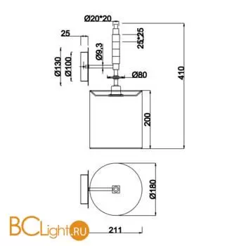Бра Maytoni Torony MOD066WL-01CH - Фото 0