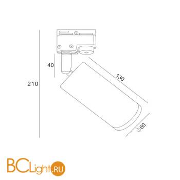 Трековый светильник Maytoni Focus Design Unity GU10 50Вт TR011-1-GU10-G - Схема