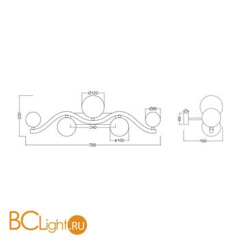 Бра Maytoni Uva MOD059WL-05G - Схема