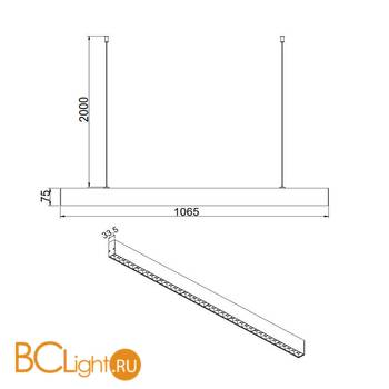 Подвесной светильник Maytoni Points 4000K 1x40Вт 25° P050PL-L40B4K - Схема