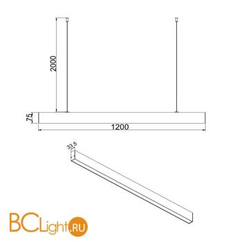 Подвесной светильник Maytoni Basis 4000K 1x40Вт 110° P051PL-L40B4K - Схема