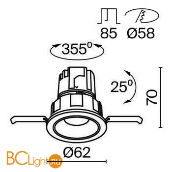 Встраиваемый светильник Maytoni Wise DL057-7W3K-B - Фото 3