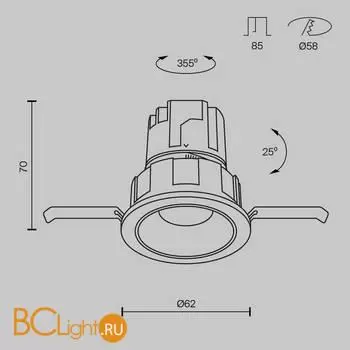 Встраиваемый светильник Maytoni Wise DL057-7W3K-B - Фото 12