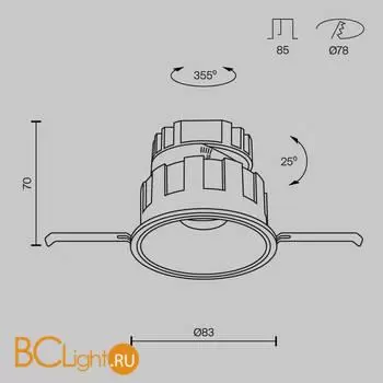 Встраиваемый светильник Maytoni Wise DL057-10W3K-B - Фото 11