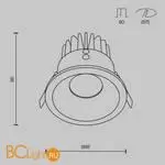 Встраиваемый светильник Maytoni Zoom DL034-01-12W2.7K-B - Фото 5