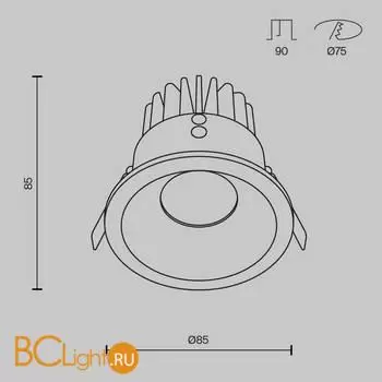 Встраиваемый светильник Maytoni Zoom DL034-01-12W2.7K-W - Фото 5