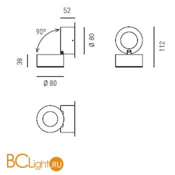 Спот (точечный светильник) светильник Axo light Favilla E6105004 - Схема