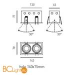Встраиваемый спот (точечный светильник) Axo light Ficinus FICINUS 2 RECESSED DOWNLIGHT 518 07 - Схема
