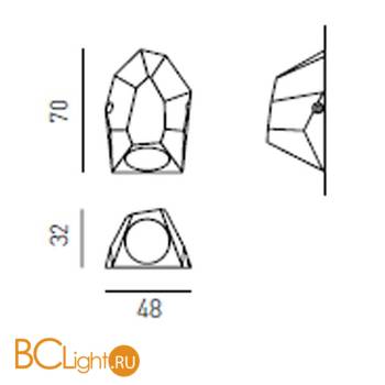 Настенный светильник Axo light Asperitas WALL LAMP 304 05 - Схема