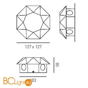 Бра Axo light Adamas ADAMAS 4 WALL LAMP 306 05 - Схема