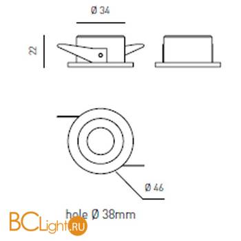 Встраиваемый спот (точечный светильник) Axo light Politianus POLITIANUS RECESSED DOWNLIGHT 502 07 - Схема