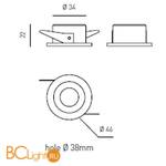 Встраиваемый спот (точечный светильник) Axo light Politianus POLITIANUS RECESSED DOWNLIGHT 502 07 - Схема