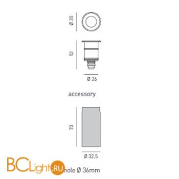 Спот (точечный светильник) Axo light Pontanus PONTANUS IN-GROUND LUMINAIRE 529 03 - Схема