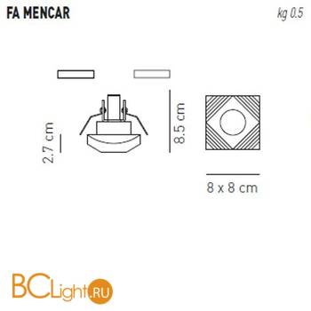 Спот (точечный светильник) Axo Light Crystal Spotlight FA MENCAR FAMENCARCSXXG9X - Схема