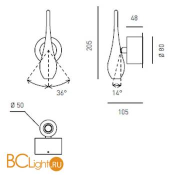 Бра Axo light Stilla STILLA WALL LAMP 100 04 - Схема