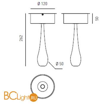 Спот (точечный светильник) Axo Light Stilla STILLA CEILING LAMP 100 04 - Схема