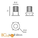 Встраиваемый спот (точечный светильник) Axo light Telesius 40 503 07 - Схема
