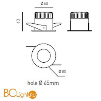 Спот (точечный светильник) Axo light Telesius 20 504 02 - Схема